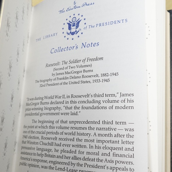 EASTON PRESS ROOSEVELT Volume 1 & 2 by James MacGregor Burns Leather Bound Set - Picture 12 of 16